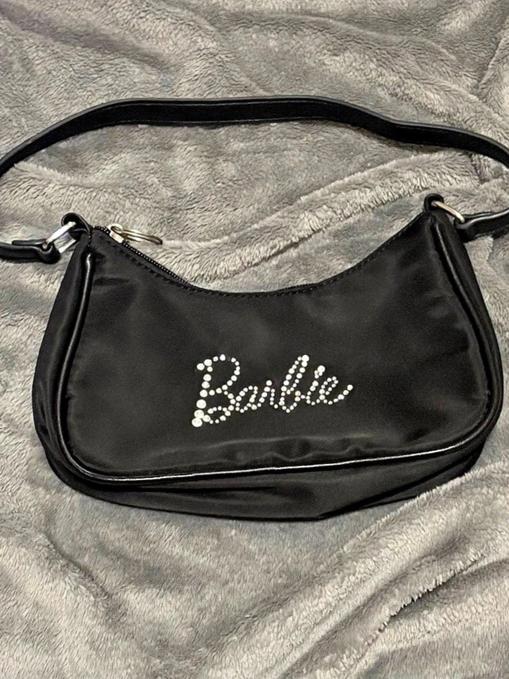 Barbie x Miniso Black Rhinestone Nylon Shoulder Bag